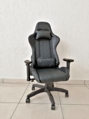 Кресло геймерское Barneo K-52 (черная экокожа черные вставки) в Глазове - glazov.ok-mebel.com | фото 1