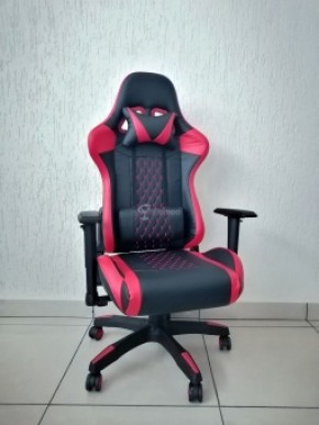 Кресло геймерское Barneo K-53 (черная экокожа красные вставки) в Глазове - glazov.ok-mebel.com | фото