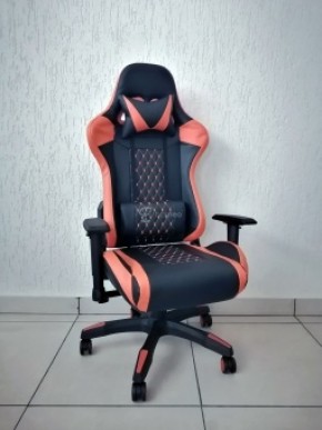 Кресло геймерское Barneo K-53 (черная экокожа оранжевые вставки) в Глазове - glazov.ok-mebel.com | фото