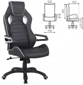 Кресло компьютерное BRABIX "Techno Pro GM-003" (черное/серое, вставки серые) 531814 в Глазове - glazov.ok-mebel.com | фото 2