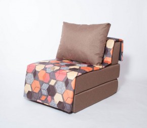 Кресло-кровать бескаркасное Харви (коричневый-геометрия браун) в Глазове - glazov.ok-mebel.com | фото 1