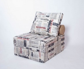 Кресло-кровать-пуф бескаркасное Прайм (Газета) в Глазове - glazov.ok-mebel.com | фото