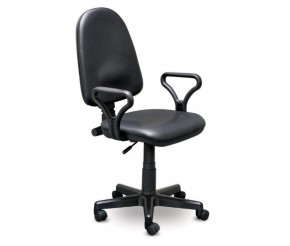 Кресло офисное Престиж+ (черный кожзам PV-1) г/п 140/ПВМ/ гольф в Глазове - glazov.ok-mebel.com | фото