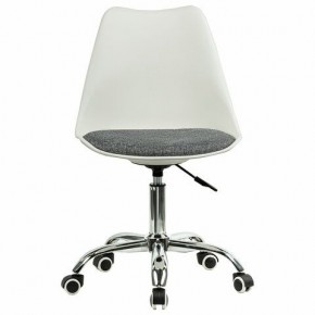 Кресло стул BRABIX "Eames MG-310 CH", хром, пластик белый, ткань серая, 532924 в Глазове - glazov.ok-mebel.com | фото