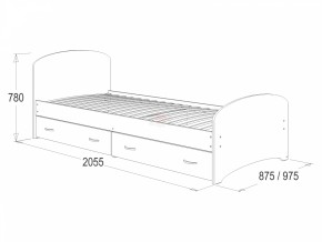 Кровать-6 одинарная с 2-мя ящиками (800*2000) в Глазове - glazov.ok-mebel.com | фото 2