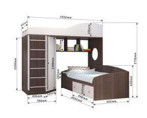 Кровать-чердак Кадет 2 с металлической лестницей в Глазове - glazov.ok-mebel.com | фото 2