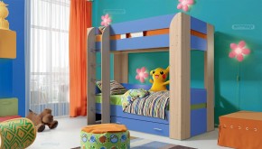 Кровать детская 2-х ярусная Юниор-6 с ящиком ЛДСП (800*1900) в Глазове - glazov.ok-mebel.com | фото