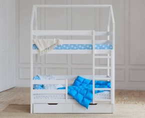 Кровать-домик двухъярусная 80*160 Белый в Глазове - glazov.ok-mebel.com | фото 5