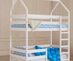 Кровать-домик двухъярусная 80*160 Белый в Глазове - glazov.ok-mebel.com | фото 6