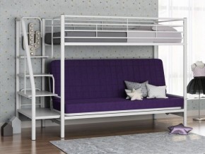 Кровать двухъярусная с диваном "Мадлен-3" (Белый/Фиолетовы) в Глазове - glazov.ok-mebel.com | фото 1