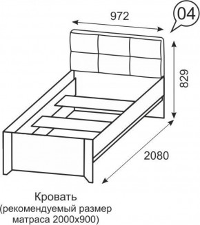 Кровать одинарная 900 Твист 04 в Глазове - glazov.ok-mebel.com | фото 2
