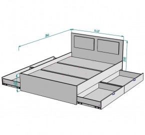 Кровать Ольга L35 (1400) 4 ящика в Глазове - glazov.ok-mebel.com | фото 2