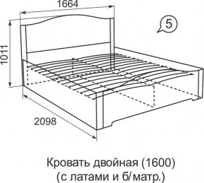 Кровать с латами Виктория 05 в Глазове - glazov.ok-mebel.com | фото 2