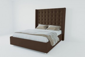 Кровать Венеция ЛЮКС с ПМ 1600 (экокожа коричневая) в Глазове - glazov.ok-mebel.com | фото 2