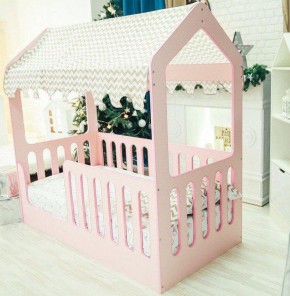 Кровать-домик без ящика 800*1600 (Розовый) в Глазове - glazov.ok-mebel.com | фото