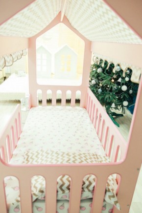 Кровать-домик без ящика 800*1600 (Розовый) в Глазове - glazov.ok-mebel.com | фото 3
