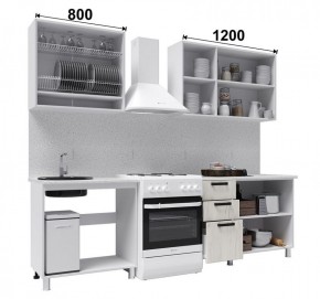 Кухня ДИОР 2 м со стеклом (белый/дуб крафт белый) в Глазове - glazov.ok-mebel.com | фото 2