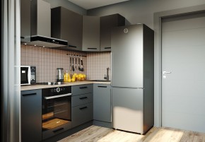 Кухня угловая Антрацит 2200х1000 (Стол. 38мм) в Глазове - glazov.ok-mebel.com | фото