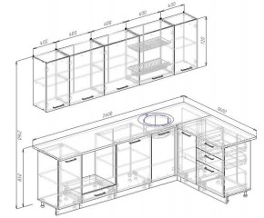 Кухня угловая Антрацит 2600х1600 (Стол. 38мм) в Глазове - glazov.ok-mebel.com | фото 2