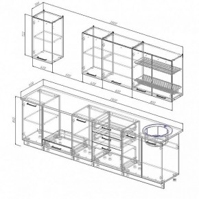 Кухонный гарнитур Антрацит 2800 (Стол. 38мм) в Глазове - glazov.ok-mebel.com | фото 3