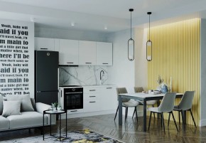 Кухонный гарнитур Белый Глянец 2550 (Стол. 38мм) в Глазове - glazov.ok-mebel.com | фото