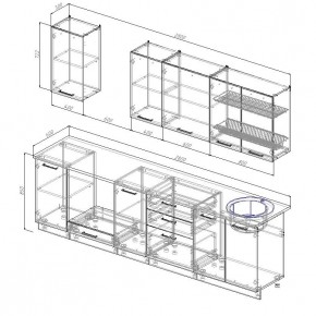 Кухонный гарнитур Графика 2800 (Стол. 26мм) в Глазове - glazov.ok-mebel.com | фото 2