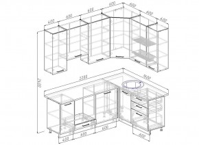 Кухонный гарнитур угловой Дели 2200*1600 (Стол. 26мм) в Глазове - glazov.ok-mebel.com | фото 2