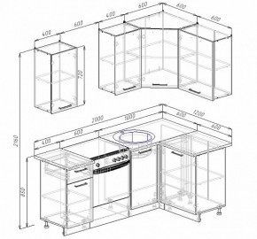 Кухонный гарнитур угловой Графика 2000х1200 (Стол. 26мм) в Глазове - glazov.ok-mebel.com | фото 2