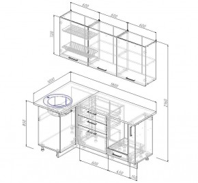 Кухонный гарнитур угловой Латте 1000*1800 (Стол. 26мм) в Глазове - glazov.ok-mebel.com | фото 2