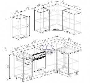 Кухонный гарнитур угловой Шимо 2000х1200 (Стол. 38мм) в Глазове - glazov.ok-mebel.com | фото 2