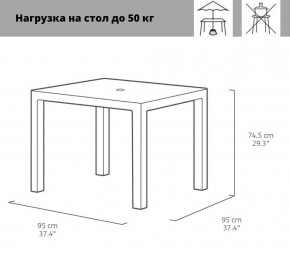 Квадратный стол Мелоди Квартет (Melody quartet) графит в Глазове - glazov.ok-mebel.com | фото 2