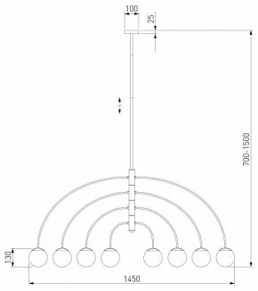 Люстра на штанге Eurosvet Cenacolo 30179/8 черный в Глазове - glazov.ok-mebel.com | фото 2