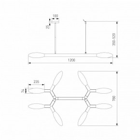 Люстра на штанге Eurosvet Covalent 30180 черный в Глазове - glazov.ok-mebel.com | фото 3