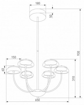 Люстра на штанге Eurosvet Fungo 50388 LED черный в Глазове - glazov.ok-mebel.com | фото 4