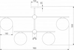 Люстра на штанге Eurosvet Marbella 60147/6 черный в Глазове - glazov.ok-mebel.com | фото 3