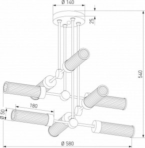 Люстра на штанге Eurosvet Oriens 60166/8 латунь в Глазове - glazov.ok-mebel.com | фото 3