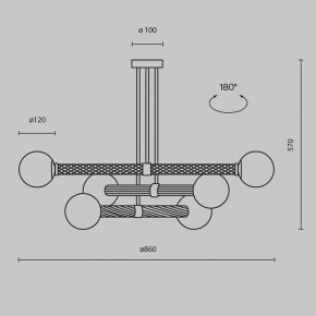 Люстра на штанге Maytoni Teatro MOD287PL-06BS в Глазове - glazov.ok-mebel.com | фото 3