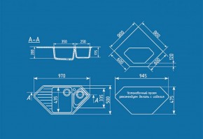 Мойка кухонная ULGRAN U-409 (970*500) в Глазове - glazov.ok-mebel.com | фото 2