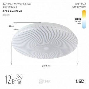 Накладной светильник Эра Slim SPB-6 Slim 8 12-4K в Глазове - glazov.ok-mebel.com | фото 2