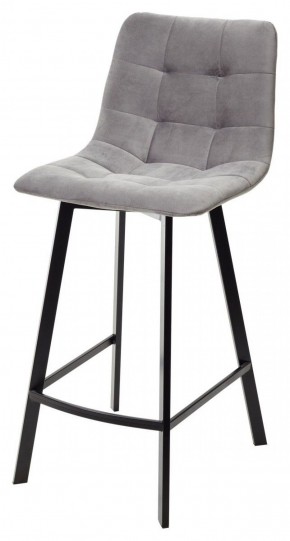 Полубарный стул CHILLI-QB SQUARE светло-серый #26, велюр / черный каркас (H=66cm) М-City в Глазове - glazov.ok-mebel.com | фото