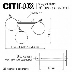 Потолочная люстра Citilux Dorsy CL223131 в Глазове - glazov.ok-mebel.com | фото 11