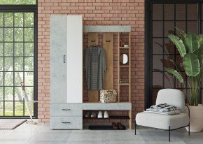 Прихожая Домино (Крафт золотой/Бетон) в Глазове - glazov.ok-mebel.com | фото 3