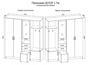 Прихожая Дуся 1.7 УНИ (Дуб Бунратти/Белый Бриллиант) в Глазове - glazov.ok-mebel.com | фото 2