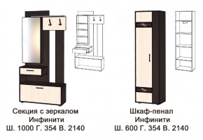 ИНФИНИТИ Прихожая (Секция с зеркалом + шкаф-пенал) в Глазове - glazov.ok-mebel.com | фото 3