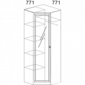 Шкаф угловой №621 "Инна" (угол 770*770) Денвер темный в Глазове - glazov.ok-mebel.com | фото 2