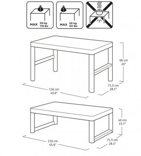 Раскладной стол Лион с регулируемой высотой столешницы (Lyon rattan table) графит (h400/650) в Глазове - glazov.ok-mebel.com | фото 3