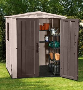 Сарай Фактор 6х6 (Factor 6x6) бежевый/серо-коричневый в Глазове - glazov.ok-mebel.com | фото 4