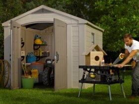 Сарай Фактор 8x11 (Factor 8x11) бежевый/серо-коричневый в Глазове - glazov.ok-mebel.com | фото 2