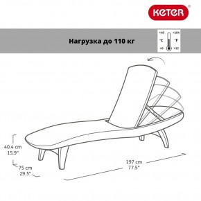 Шезлонг Пацифик (Pacific) графит в Глазове - glazov.ok-mebel.com | фото 2