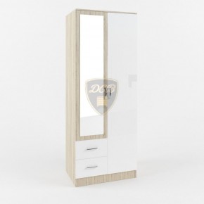 Шкаф 2-х створчатый с зеркалом Софи СШК 800.3 (дуб сонома/белый глянец) в Глазове - glazov.ok-mebel.com | фото